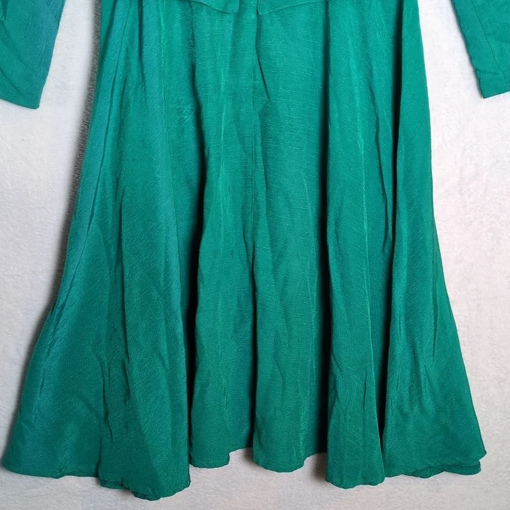 Monique Fashions Vintage Women's Turquoise Peplum Office‎ Dress Size L